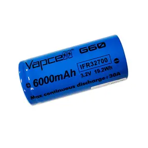 [In magazzino] 2024 batteria 32700 LiFePO4 Vapcell G60 IFR32700 3.2V 6000mAh 19.2wh 30A/55A