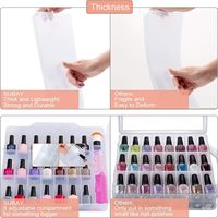 Organisateur de vernis à ongles portable, support transparent double face pour vernis à ongles, rangement pour 48 flacons avec 6 séparateurs ajustables