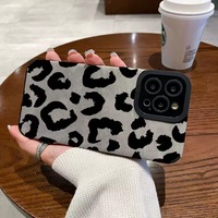 Casing Pelindung Kamera Motif Kulit Sapi dari Kulit Sintetis untuk Ponsel Iphone 11 12 13 14 15 Plus 16 17 18 Pro Max