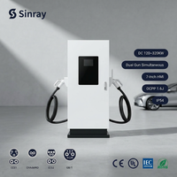 Station de recharge rapide pour véhicules électriques à double sortie 120KW 320KW, CCS1 CCS2 CHADEMO GBT OCPP 1.6J 4G RFID IP54 7 pouces, robuste et de qualité professionnelle