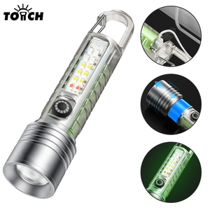 Porte-clés multifonctionnel Lampe de poche LED Luminous UV Blacklight Outdoor Portable USB Rechargeable Flashlight With Warning Light - Product Image 1