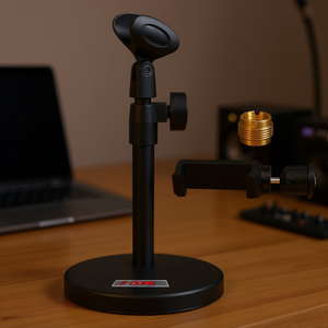 Soporte de micrófono ajustable de 5 niveles con soporte para teléfono y clip para micrófono, accesorio 3 en 1 - Product Image 3