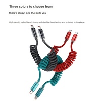Câble de données Jingyao Spring Type-C vers Type-C 120W à charge rapide avec gaine tressée pour téléphones mobiles compatible iPhone 15 et Vivo