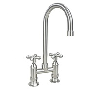 Robinet de lavabo commercial à 2 poignées, mélangeur d'eau chaude et froide en acier inoxydable 304, à poser sur comptoir, pour hôtel, appartement, cuisine
