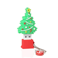 Nouvelle clé USB 2.0 sur le thème des fêtes de Noël 2026, en forme de sapin de Noël de dessin animé, avec porte-clés