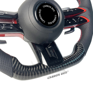 Nuevo Volante Deportivo Mejorado de Fibra de Carbono y Cuero Brillante, Compatible con <span class=keywords><strong>Mercedes</strong></span>-<span class=keywords><strong>Benz</strong></span> <span class=keywords><strong>Maybach</strong></span> Clase S W221 W222 W223 AMG S63 GLS <span class=keywords><strong>600</strong></span> - Product Image 5