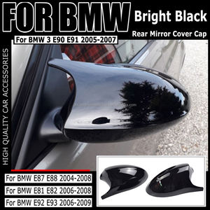 أغطية مرايا جانبية خلفية بديلة لسيارات BMW الفئات E90 E91 E92 E93 E81 E87 E82 E88 3 و 1 اكسسوارات <span class=keywords><strong>M</strong></span> من ألياف الكربون اللامعة - Product Image 6