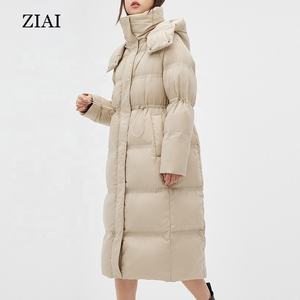 Chaqueta de algodón con capucha de alta calidad, abrigo largo por encima de la rodilla, grueso y cálido, relleno de plumón de <span class=keywords><strong>pato</strong></span> blanco, para invierno, venta al por mayor - Product Image 4