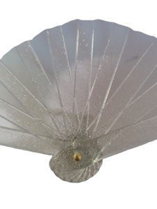 33Cm Iridescent Reflective <b>Fan</b> Neon Plastic Rib PVC <b>Large</b> Hand <b>Fan</b> for Rave Party - Product Image 4