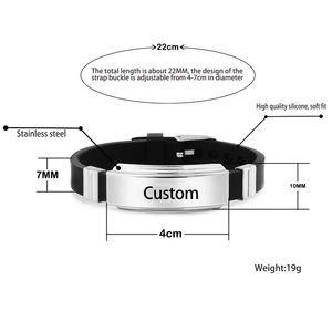 Fancyday grosir kustom baja nirkarat gelang manset silikon hitam bintang hidup simbol medis diabetes peringatan Olahraga Perhiasan - Product Image 6