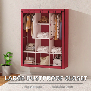 Armoires de rangement en tissu pliables multicouches grande capacité, anti-poussière, sur pied, pour chambre à coucher - Vente en gros - Product Image 2