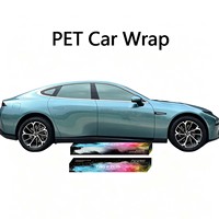 Vinilo para Envoltura de Autos PET Económico de Fábrica, Película de Cambio de Color Autoadhesiva, Antiamarillamiento, Película Decorativa para Carrocería