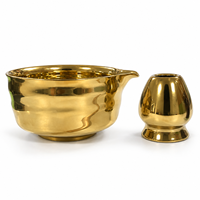 Ensemble cadeau de thé matcha en céramique dorée de luxe, logo personnalisé disponible, kit de cérémonie matcha japonaise pour cadeau
