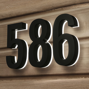 Plaques de maison personnalisées en acrylique rétroéclairées par LED, enseigne en métal 3D rétroéclairée par LED, <span class=keywords><strong>plaque</strong></span> de porte, <span class=keywords><strong>lettres</strong></span> lumineuses pour numéro de maison pour hôtel - Product Image 6
