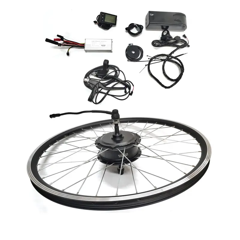 Kit de conversão para bicicleta elétrica, acessório de 500w, 20 polegadas, 36v, 48v, 500w, motor de engrenagem rotativa de acionamento médio