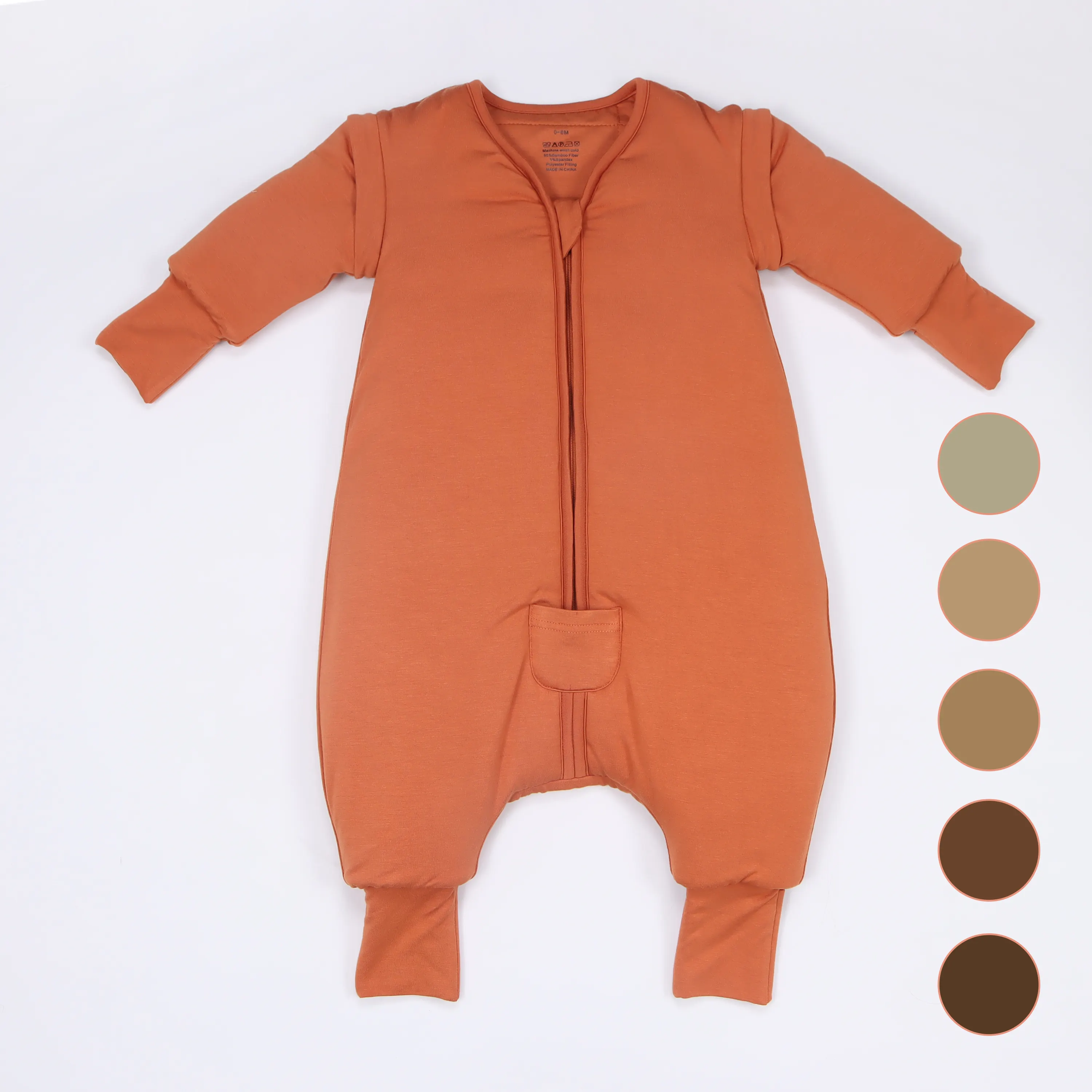 High Quality Customized Summer Bamboo Fiber Ankle Zipper Baby Jumpsuit Newborn Detachable Sleeping Bag for baby girl boy infant