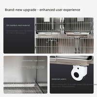 Cage d'exposition pour animaux de compagnie en acier inoxydable pour cliniques vétérinaires - Maison moderne respirante et chaude pour chiens et chats