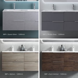 Mueble <span class=keywords><strong>de</strong></span> <span class=keywords><strong>Baño</strong></span> Modular <span class=keywords><strong>de</strong></span> Pared con Lavabo Integrado, Diseño Dividido, Estilo Crema, <span class=keywords><strong>de</strong></span> Piedra Artificial Alemana Doporro, para Hotel - Product Image 4