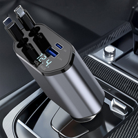 Cargadores PD 120W charge rapide 4 en 1 chargeur de voiture USB rétractable type C adaptateur téléphone portable chargeur de voiture USB avec câbles