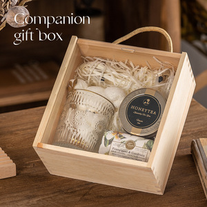 Caja de regalo de madera cuadrada de 26x20x10mm para recuerdos de boda y empaques de dulces - Product Image 3