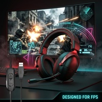 Casque filaire LDON X3 à latence nulle, adapté aux jeux quotidiens et à tous les types d'e-sport, interface USB universelle pour ordinateur