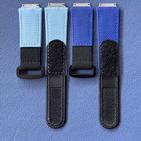 Bracelet de montre de remplacement en toile de nylon bleue avec boucle auto-agrippante, étanche et légère, avec boucle en caoutchouc, pour montre de sport 67-02
