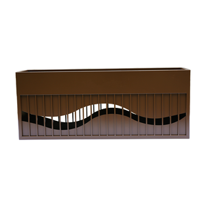 Jardinière rectangulaire en métal pour l'extérieur, pot de fleurs en acier inhabituel pour parc, art urbain extérieur, boîte à fleurs artificielles - Product Image 2