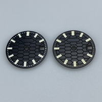 Motif de treillis de couleur pistolet noir Super C3 vert lumineux 28.5mm Fit NH35A NH36A modifié SKX007 pièces de cadran de montre