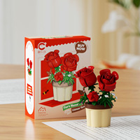 Marée musique crée des Moments floraux Mini-particule bricolage Puzzle en plastique blocs de construction Roses tournesols préservés fleur jouets
