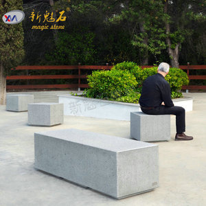 Nuevos Bancos de Patio para Exteriores, Resistentes al Agua, Duraderos, Personalizables, en Color Blanco y Gris, Fabricados con Materiales de Construcción de Piedra GRC - Product Image 1
