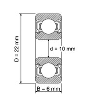Rodamiento de Bolas de Ranura Profunda de Sección Delgada de Acero Inoxidable AISI420 Premium S6900 10x22x6mm 2RS ZZ para Instrumentos Médicos y Robóticos