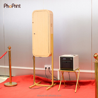 Photomaton rétro en bois pour imprimante instantanée Kiosque pour fête de mariage Photomaton miroir