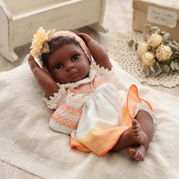 Poupée Reborn Yeezwood Mignonne Peau Noire 50cm, Corps Entier en Silicone Réaliste, Poupée Reborn Américaine Africaine en Silicone pour Fille