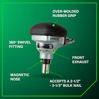 Cloueur pneumatique à main Metabo HPT Pro pour supports de poutres, connecteurs, nez magnétique, pivotant à 360°, prise pour clous de 2-1/2 à 3-1/2 pouces, NH90AB