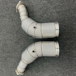 SUS304 xuống ống cho audi rs4/RS5 B9/b9.5 2.9t (2017-2024) với lá chắn nhiệt ống xả downpipe - Product Image 6