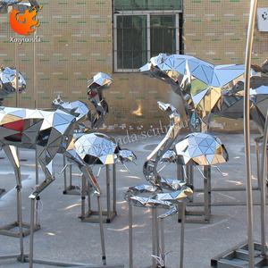 Большая наружная коммерческая площадь, художественная инсталляция, полированная нержавеющая сталь, Геометрическая скульптура жука, известный интернет-орнамент - Product Image 5