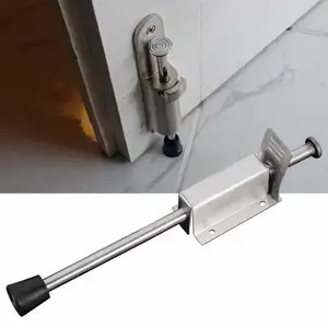 Wholesale Stainless Steel Telescopic Door Stopper Silver Spring Loaded Step-On Door Holder Door Stops for Hardware