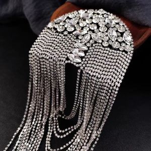 Handmade tôn tạo Vai Trâm epaulette Rhinestone rìa vá chi tiết thanh lịch thêm phong cách trang phục mũ của Bạn có sẵn - Product Image 1
