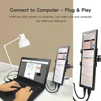 Moniteur portable 12,3 pouces, écran tactile IPS long, type-C pour Full HD, haut-parleur intégré pour ordinateurs portables, PC, PS5, Switch, multimédia