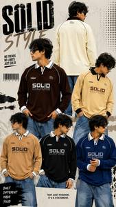 T-shirt à manches longues de style raglan pour homme, de qualité supérieure, avec poignets et col, vêtements décontractés modernes, disponible à la vente - Product Image 3