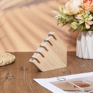 Expositor de joyería de madera, soporte de exhibición de anillos de sobremesa, estante de almacenamiento de joyas para tienda de joyería, organizador de adornos - Product Image 1