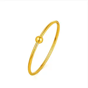 Xinfly 2023 brand Wedding Engagement Gifts Custom women luxury Pure 24K Real Yellow Gold 999 fine Women engraved Bangles Jewelry