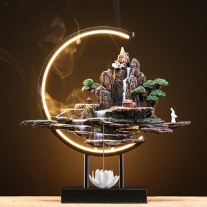 Zen ornement lumière rocaille eau qui coule <span class=keywords><strong>bureau</strong></span> <span class=keywords><strong>bureau</strong></span> décor lampe reflux brûleur d'encens lampe - Product Image 1