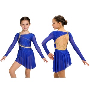Robe de danse <span class=keywords><strong>pour</strong></span> filles de 6 à 16 ans, tenue de patinage artistique avec culotte intégrée, cours de danse, costumes de danse latine, compétition - Product Image 2