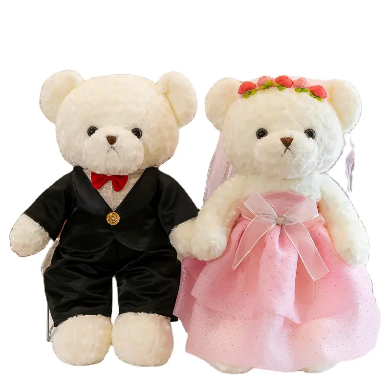 Haute qualité nouveau design mignon drôle couple marier ours personnalisé doux en peluche ours en peluche ours en peluche jouet