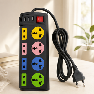 Masaüstü Endüstriyel Bakır Güç Uzatma Prizi 10A 8'li Evrensel Priz Paneli, Ofis Kullanımı için <span class=keywords><strong>3</strong></span> USB Girişli - Product Image 4