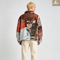 Blouson Bomber d'Hiver 2026 pour Homme, Manteau Lourd en Jacquard Tissé, Veste Zippée Style Tapisserie