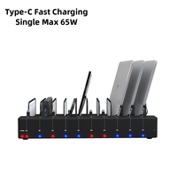 Station de charge USB-C multi-ports certifiée FCC et RoHS, 360 W, 10 ports, pour téléphone, tablette et plus encore