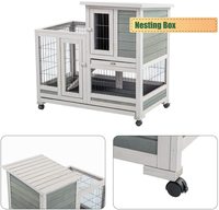 Cage en bois pour animaux domestiques, maison pour petits animaux avec porte ventilée, plateau amovible