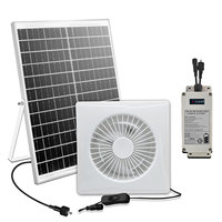 12V25W Solarpanel DC Wandmontierter Lüfter Doppelkugellager 4000mAh Akku Kunststoffblatt OEM/ODM Anpassbarer Axiallüfter 1